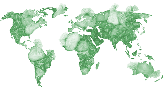 world map of trash