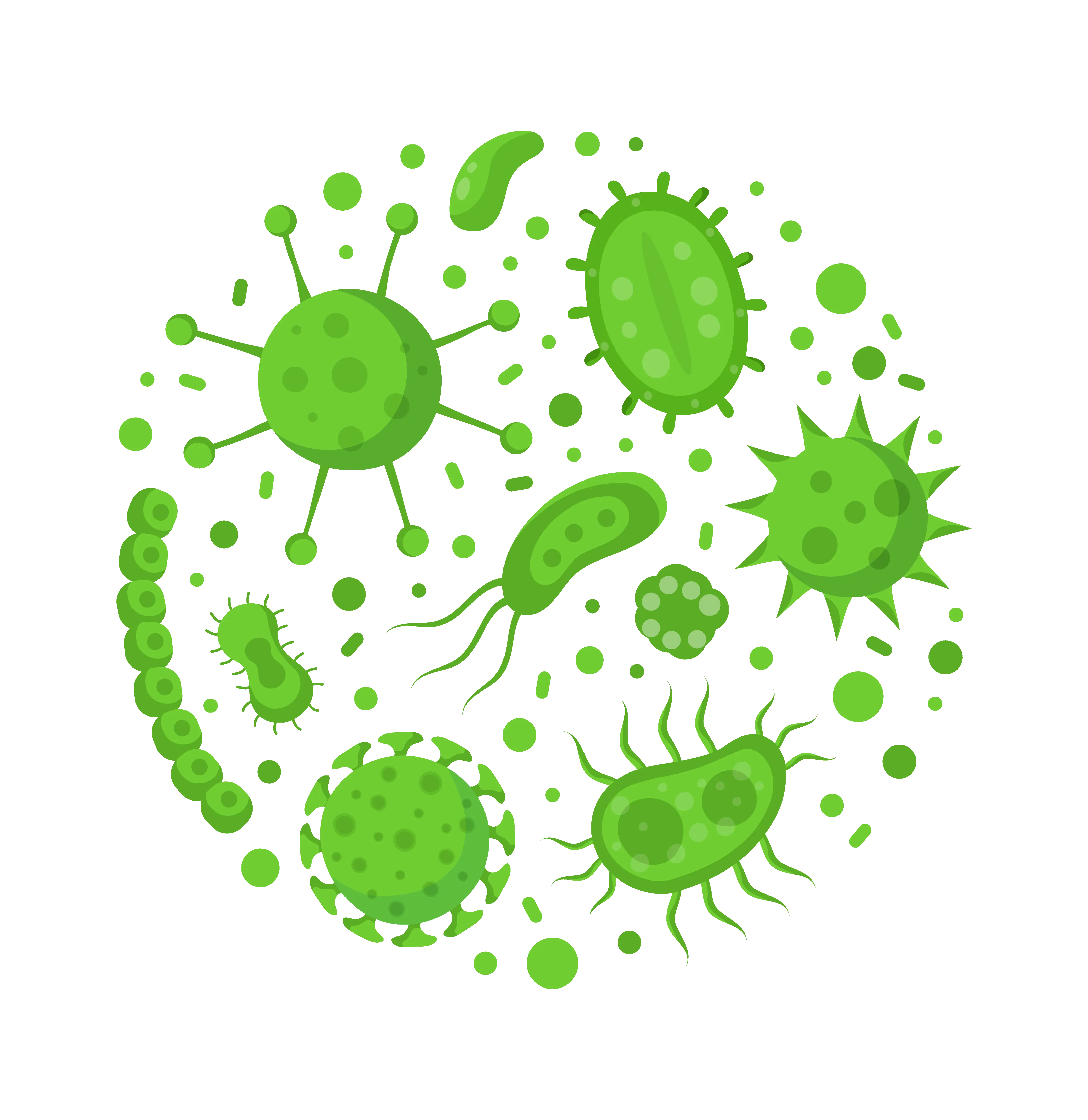 cartoon microbial cells