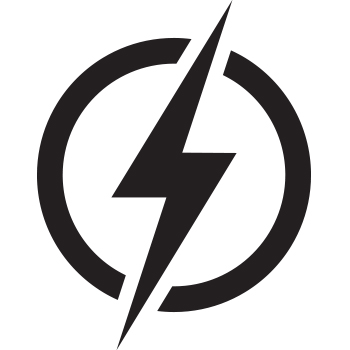 Image of lightning bolt with outline of circle