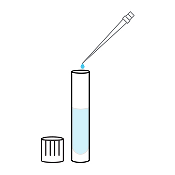 Image of a pipette placing a liquid inside an open sample collection tube