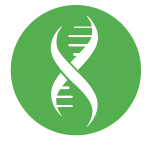 Image of a DNA Helix inside a green circle.