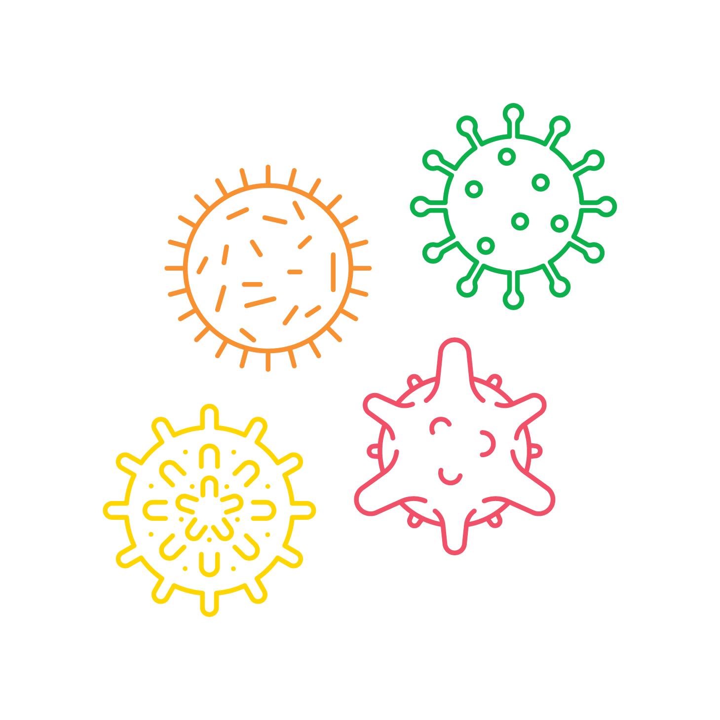 Image of four virus