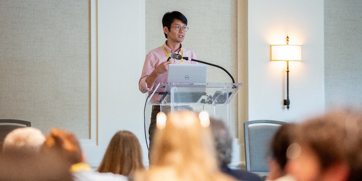 Dr. Shuiquan Tang from Zymo Research speaking at the 2025 Microbial Dark Matter Symposium.