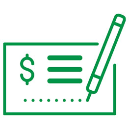 Symbol of writing a check
