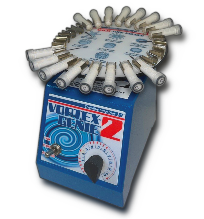 A vortex genie with a horizontal tube adapter