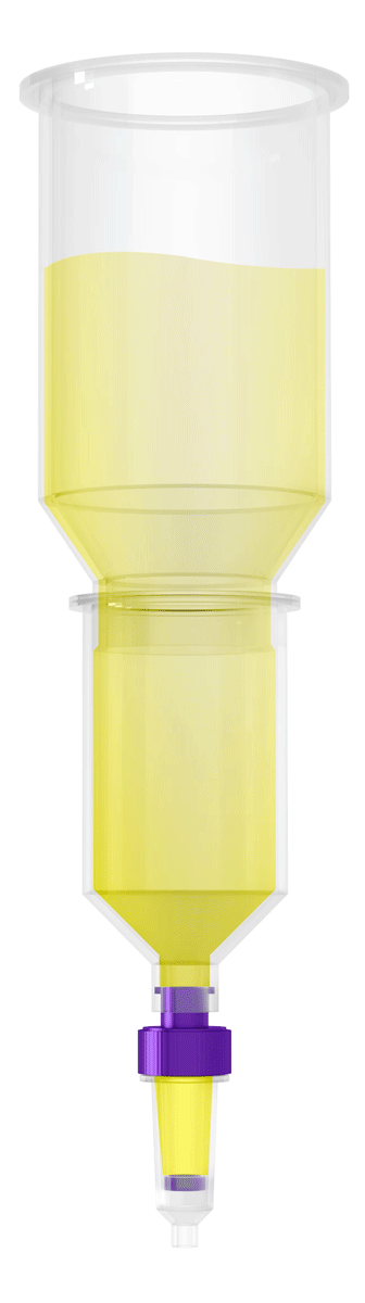 Drip pipette with yellow liquid